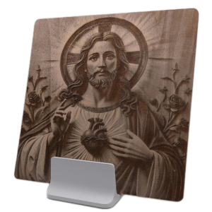 Engraving Jesus Engraved on Wood 6" x 6"