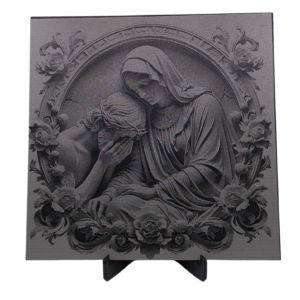 Engraving Jesus Mary Engraved on Anodized Aluminum 6"x6"