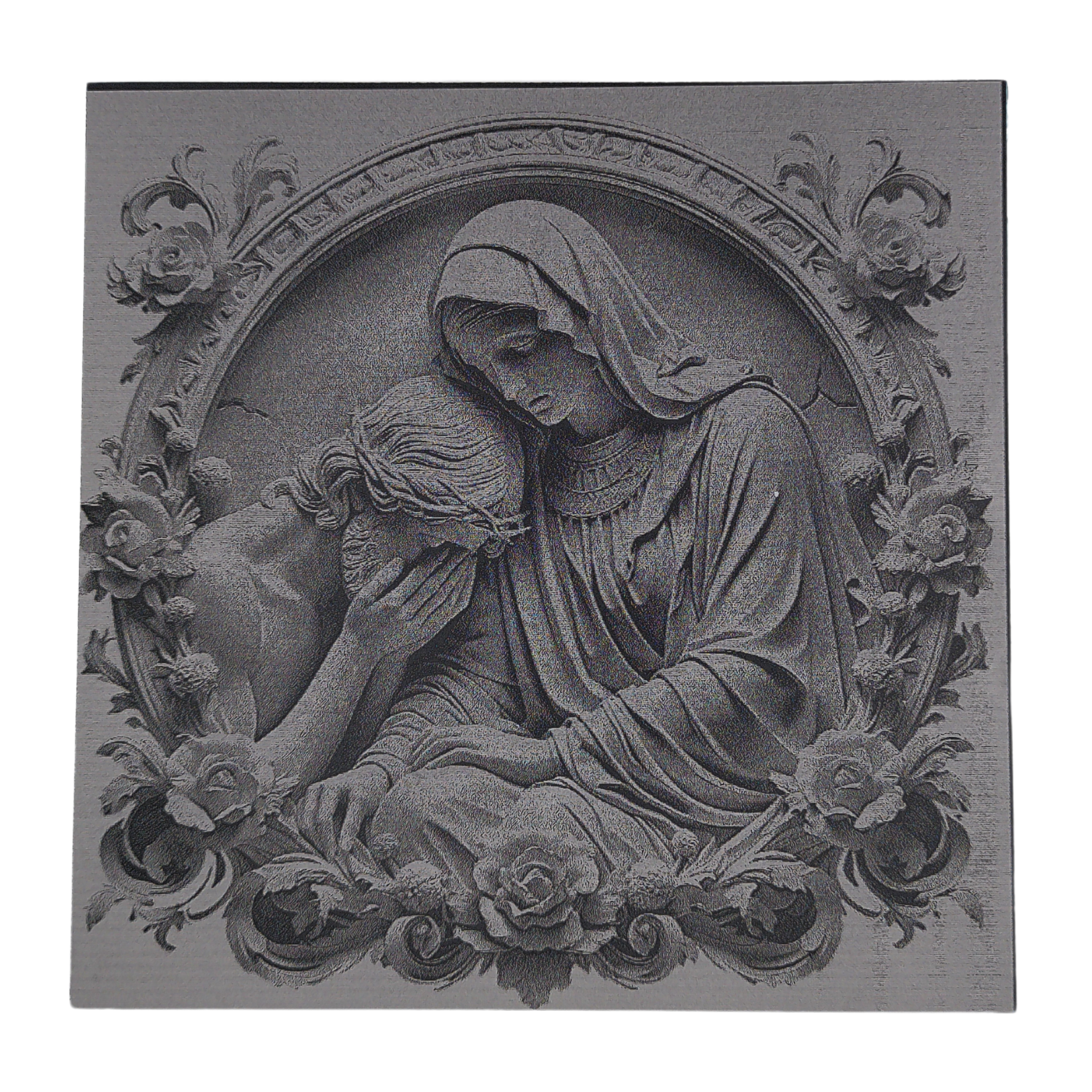 Engraving Jesus Mary Engraved on Anodized Aluminum 6"x6" - Image 4