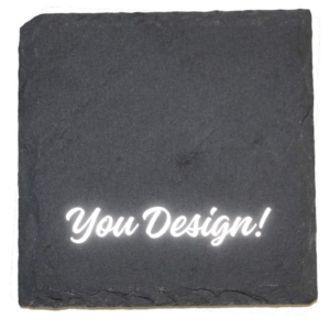 You Design on 4 x 4 Inch Square Black Slate Stone Coasters