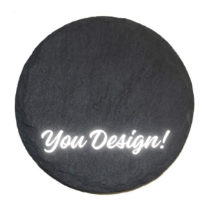 You Design on D4 Inch Round Black Slate Stone Coasters